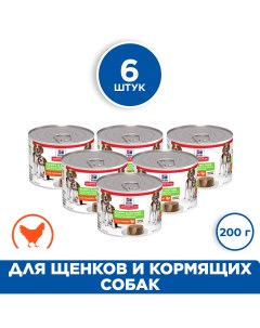 Консервы для щенков Science Plan Puppy Mother мусс с курицей 6 шт по 200 г Hill`s