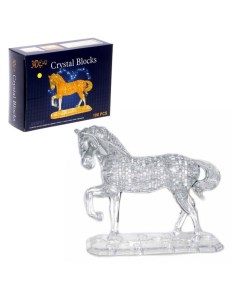 Пазл 3D кристаллический Лошадь на подставке 100 деталей цвета МИКС Nobrand