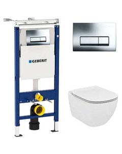 Инсталляция 458 125 21 1 унитаз Ideal Standard Tesi T007901 безободковый с сиден Geberit