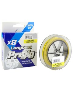 Плетеный шнур X8 Long Cast 0 50 мм тест 50 0 кг длина 100 м цвет желтый Projig