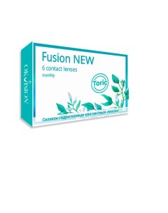 Астигматические линзы Fusion NEW Toric 6 линз SPH 4 00 Cyl 0 75 AXIS 160 Okvision