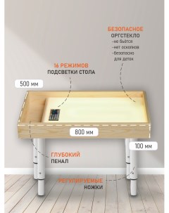 Стол планшет световой для рисования песком 50х80 см Sandlight