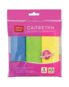 Салфетки для уборки микрофибра 25x25см 3шт 10 уп Officeclean