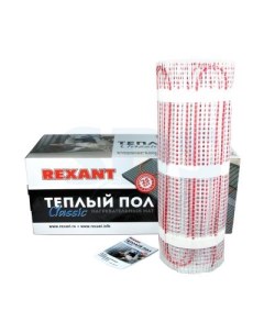 Тёплый пол нагревательный мат Classic RNX 6 0 900 площадь 6 0 м2 0 5 х 12 0 м 900 Вт двухжильный с э Rexant