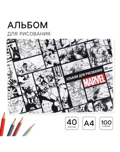 Альбом для рисования а4 40 листов 100 г м на пружине мстители Marvel