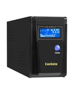 ИБП SineTower SN-600.LCD.AVR.2SH, 600 VA, 360 Вт, EURO, розеток - 2, черный (EX295980RUS) Exegate