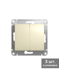 Переключатель 2 кл GLOSSA беж GSL000265 в упаковке 3 шт Schneider electric