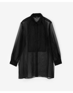 Блузка полупрозрачная с длинным рукавом черная Glvr