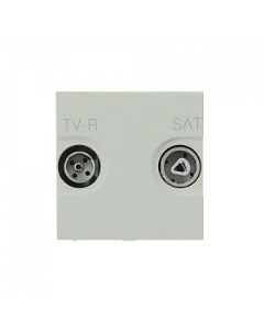 Розетка N2251 3 BL TV R SAT одиночная с накладкой белая Abb