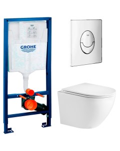 Инсталляция Rapid 38721001 + унитаз WeltWasser Merzbach 004 GL-WT безободковый с сид Grohe