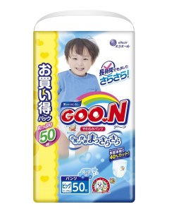 Подгузники Goo N Ultra Jumbo Pack XL 12 до 20 кг для мальчиков 50 шт Goon