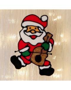 Наклейка на стекло Дед Мороз со скрипкой 8x13 см 5 шт Nobrand