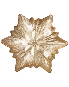 Блюдо ACKAM Snowflake gold shiny 21см стекло 339 089_ Akcam