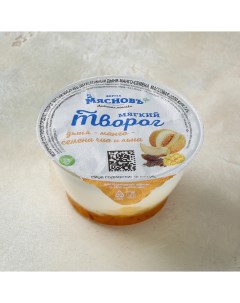 Творог мягкий ФЕРМА двухслойный дыня манго семена чиа и льна 7 150 г Мясновъ