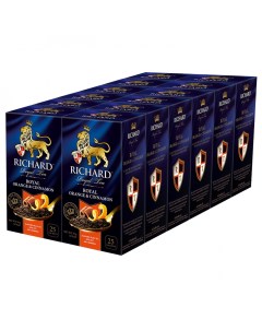 Чай черный Royal Orange Cinnamon с добавками 25 сашет 12 упаковок Richard