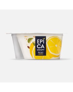 Йогурт Crispy с лимоном и сем тыквы печенья бискотти и бел шок 8 6 БЗМЖ 140 г Epica
