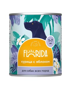 Влажный корм курица с яблоком для собак 400 г Florida