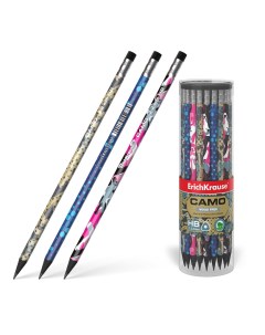 Чернографитный карандаш пластиковый Camo 55278 трехгранный Erich krause