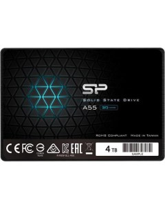 Твердотельный накопитель SSD 2 5 4 0TB A55 SP004TBSS3A55S25 SATA3 up to 500 450MBs 3D NAND 2000TBW 7 Silicon power