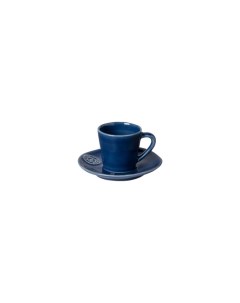 Чашка с блюдцем 70 мл керамическая синяя Costa nova