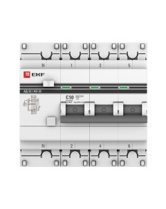 Автомат дифференциальный PROxima 50А 30 мА 3P N тип AC 4 5 кА DA32 50 30 4P pro Ekf