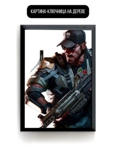 Ключница настенная деревянная 15x20 см игра Killzone Наемник 3231 В Бруталити