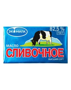 Сладкосливочное масло 82 5 БЗМЖ 180 г Экомилк