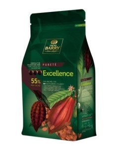 Темный шоколад кувертюр Excellence 55 5 кг Cacao barry