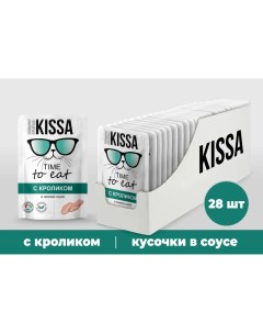 Влажный корм для кошек кролик в соусе 28шт по 75г Kissa