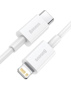 Кабель Lightning 8 pin USB Type C 6A быстрая зарядка 2м белый Superior Series CATLYS C02 Baseus