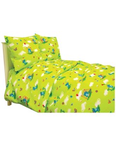Детское постельное бельё BABY Слоники цвет зеленый бязь Атра