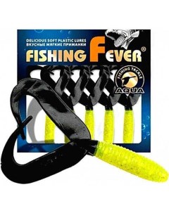 Мягкая силиконовая приманка твистер FishingFever TWIX 4 8 067 желто черный 10 Aqua
