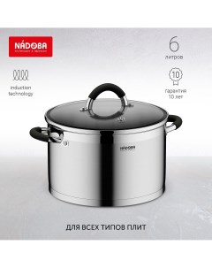 Кастрюля 726411 6 л серебристый Nadoba