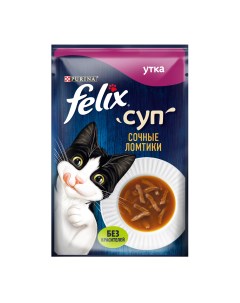 Корм влажный Суп для взрослых кошек сочные ломтики с уткой 36x48 г Felix