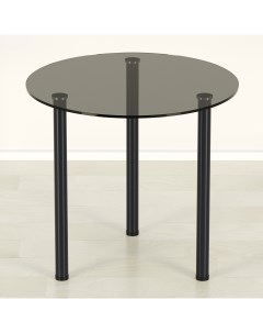 Стеклянный стол Эдель 18 3 серый черный D100 Mebel apartment