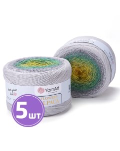 Пряжа Flowers Alpaca 424 мультиколор 5 шт по 250 г Yarnart