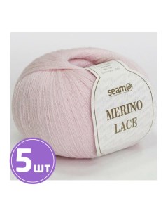 Пряжа MERINO LACE 20 розовый 5 шт по 50 г Seam