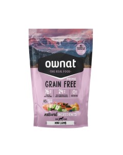 Mini Grain Free Сухой корм беззерновой для собак мелких пород с ягненком 400 гр Ownat