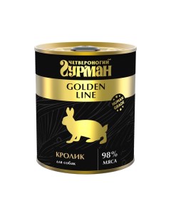Golden Line Влажный корм консервы для собак с кроликом 340 гр Четвероногий гурман
