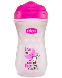 Детская бутылочка Glowing Mug 14 месяцев 266 мл цвет розовый Chicco