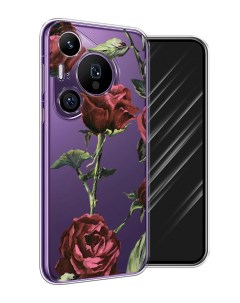 Чехол на Huawei Pura 70 Pro 70 Pro Plus Бордовые розы фон Awog