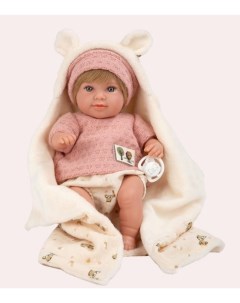 Кукла Elegance Sora мягкая с винил конечностями 35 см в розовой одежде Arias