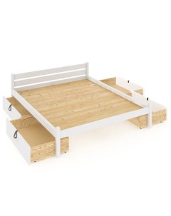 Кровать Классика сплошное основание 120х200 с 4 выкатными ящиками цвет белый Solarius