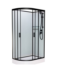 Душевая кабина F412R М Black без крыши матовое стекло Размер 120x80x220 см Frank