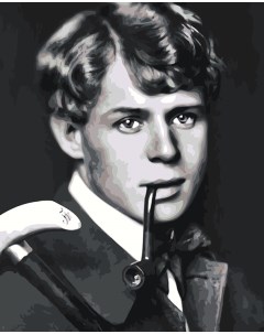 Картина по номерам Поэт Сергей Есенин с трубкой Цветное