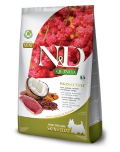 Dog Grain Free Quinoa Skin Coat корм для собак мини пород для кожи и шерсти Утка и киноа 800 г Farmina n&d