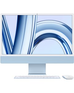 Моноблок iMac MQRR3ZP A 24 4480x2520 M3 4 ГГц 8Gb RAM 512Gb SSD M3 WiFi BT Cam MacOS синий клавиатур Apple