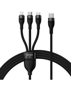 Кабель USB Type C Lightning MicroUSB Type C быстрая зарядка 5А 100 Вт 1 5 м черный Flash Series II C Baseus