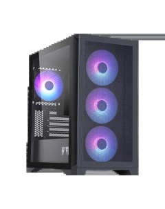 Корпус Glory Mini, mATX, Mini-Tower, USB 3.0, USB Type-C, RGB подсветка, черный, без БП (0012210678) Haff