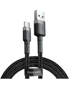 Кабель USB USB Type C 3А 1 м черный серый Cafule CATKLF BG1 Baseus